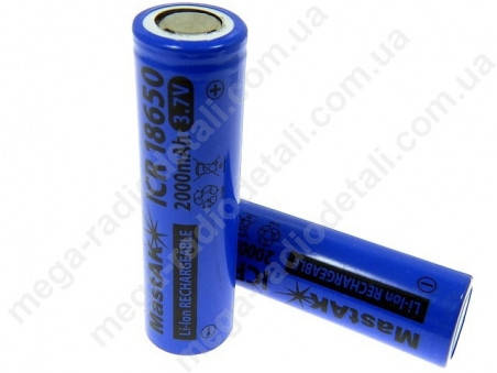 

Аккумулятор 18650 3.7v 2000мАч Mastak