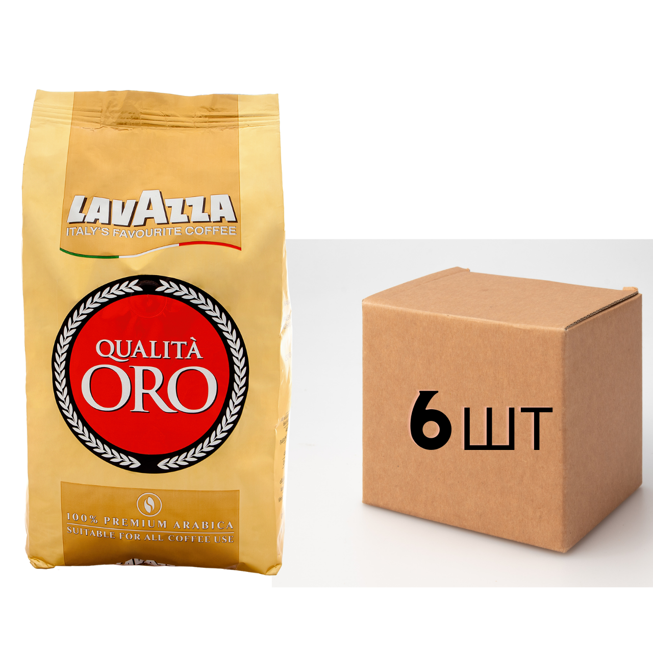 

Ящик кофе в зернах Lavazza Qualita Oro (оригинал) 100% арабика 1 кг (в ящике 6шт)