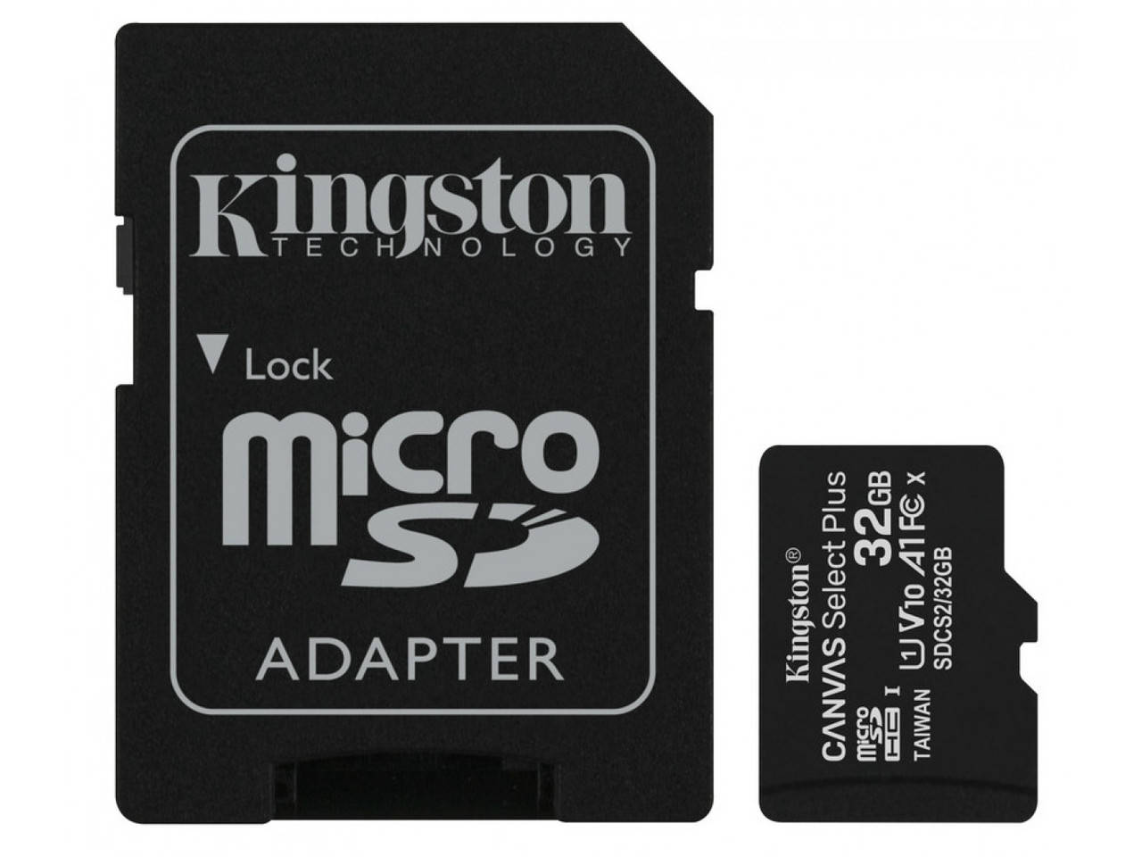 

Карта памяти Kingston microSDHC 32Gb Canvas Select+ A1 + adapter (SDCS2/32GB)