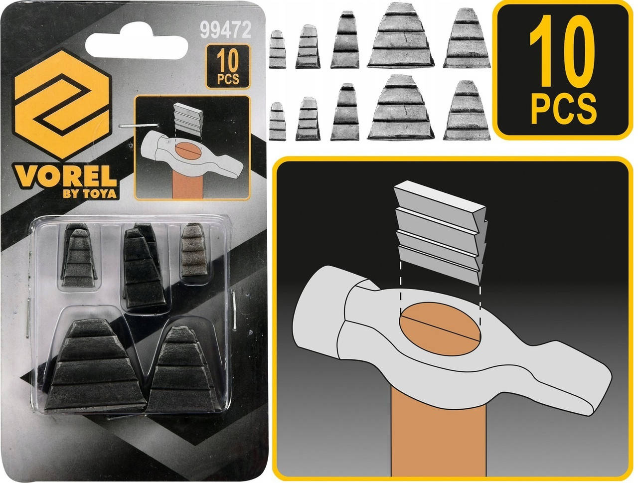 

Клинья Распорные Для Деревянных Ручек 10 шт VOREL® 99472