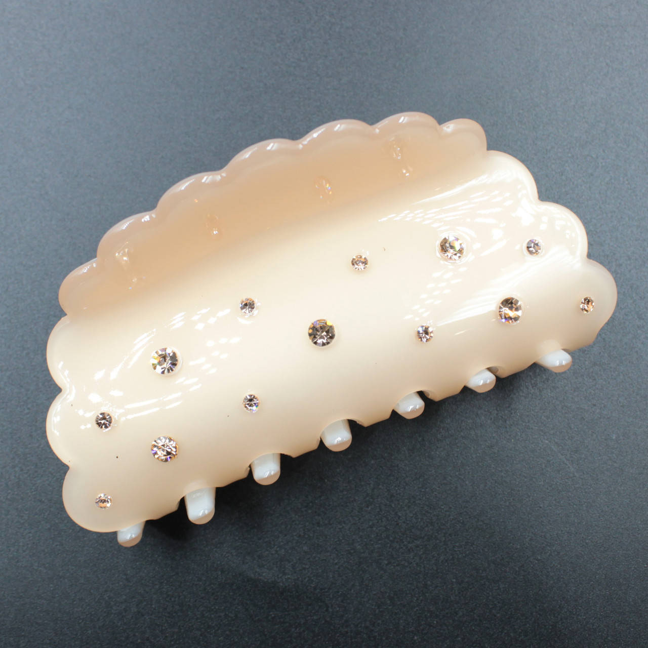 

Заколка-Краб для волос французский пластик, Бежевый