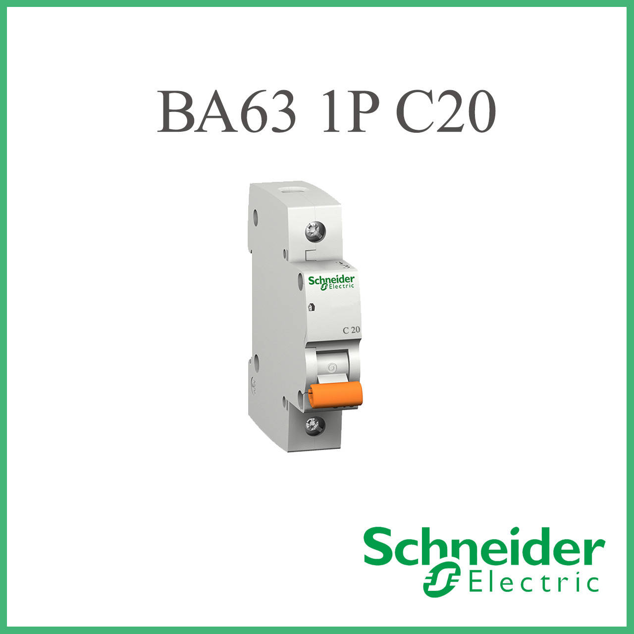 

Автоматический выключатель Schneider 20A 1P ВА63 11204