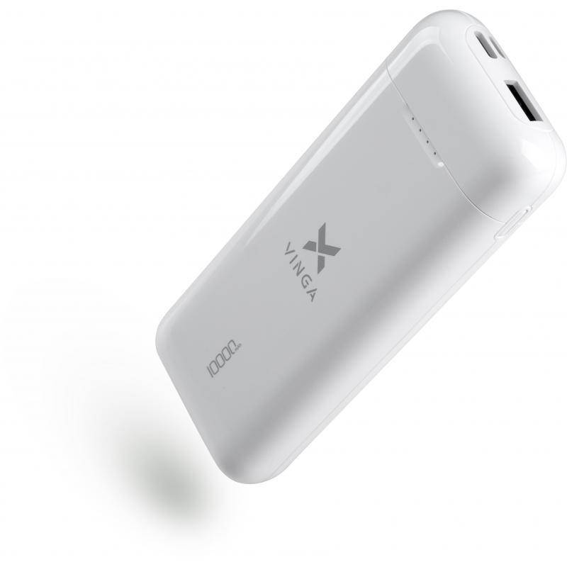 

Повербанк 10000 mAh Vinga VPB1MWH Powerbank белый глянцевый