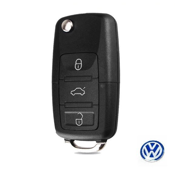 

Корпус выкидного ключа VW/Skoda/Seat (3 кнопки+Лого VW Blue Силикон)