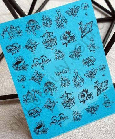 

Слайдер-дизайн «Цветы» TM - 937 Dream Nails (водные наклейки)