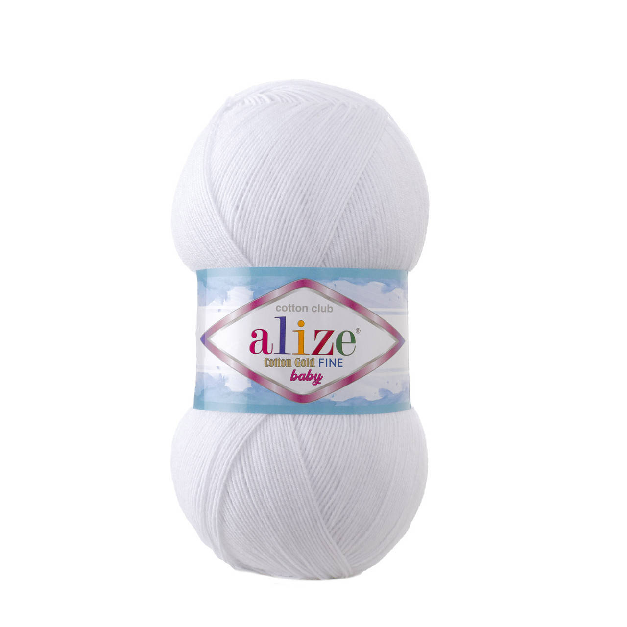 

Alize Cotton Gold Fine Baby (Ализе Коттон Голд Файн Беби) № 55 белый (Пряжа, нитки для вязания)
