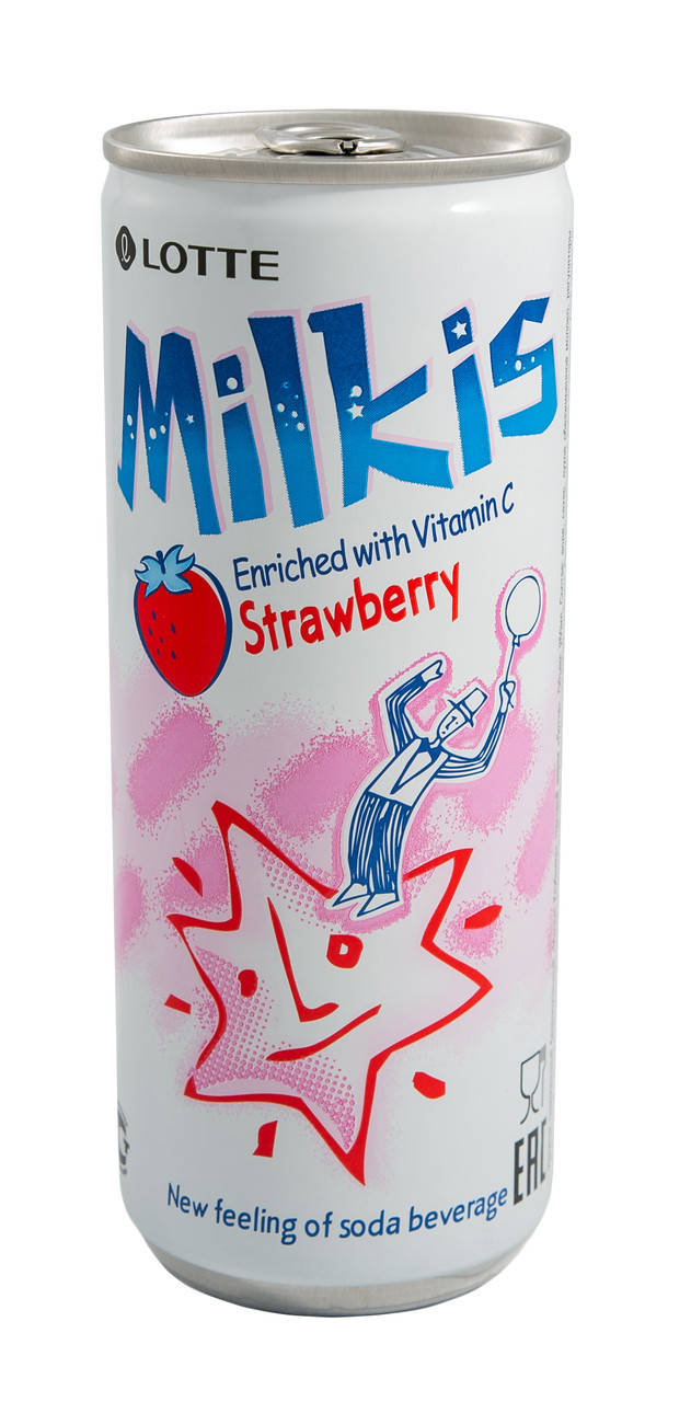 

Напиток газированный безалкогольный Milkis Клубника, 250 мл, ТМ Lotte, Южная Корея