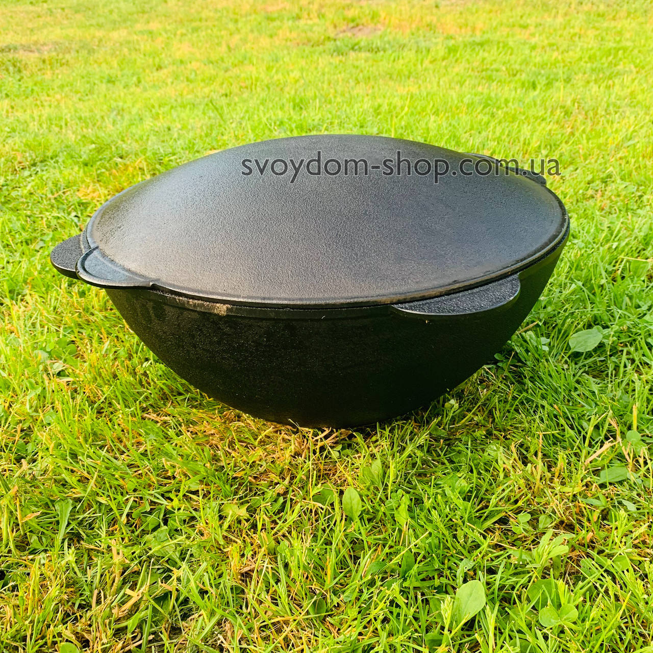 

Казан чугунный узбекский толстостенный 10л с крышкой-сковородой садж (пр-во Эколит)