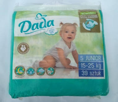 

Подгузники Dada extra soft new р.5 15-25 кг 39 шт. Польша, Белый