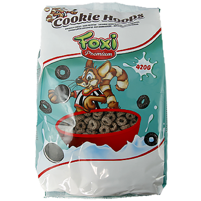 

Сухий сніданок Фоксі колечка Foxi cookie hoops 420g 14шт/ящ (Код : 00-00011920)