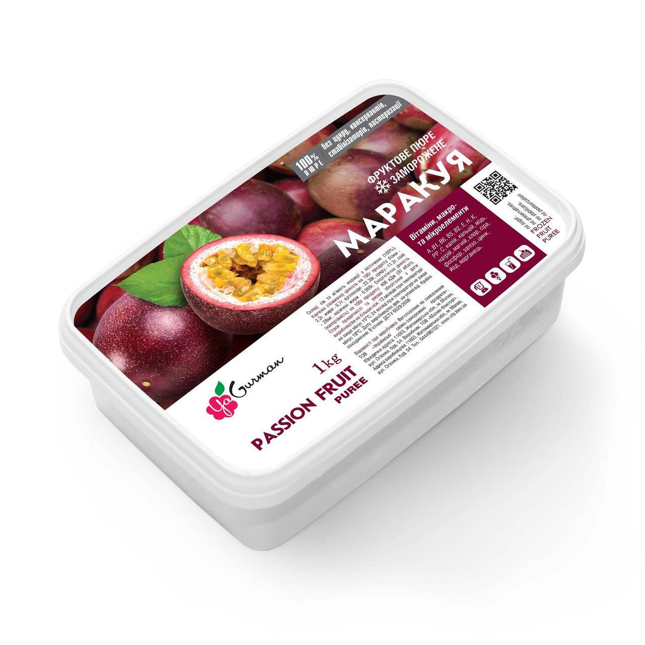 

Пюре из маракуйи с косточкой замороженное, YaGurman