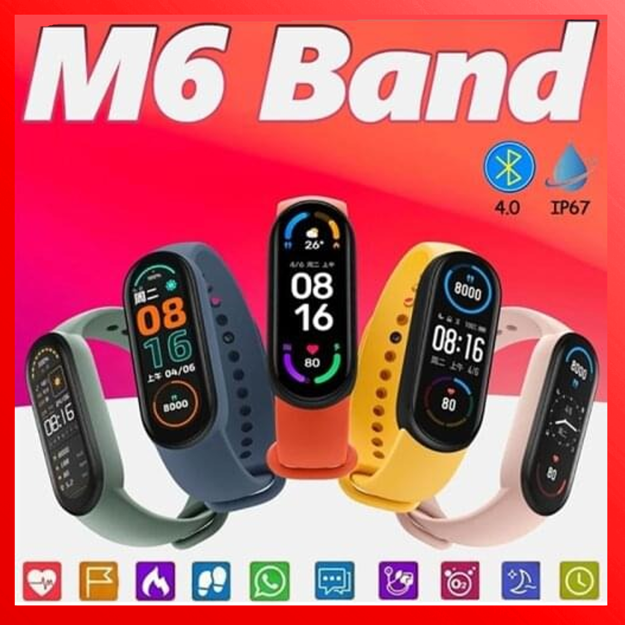 

Xiaomi Mi Band 6 умные часы спортивный фитнес браслет Smart band M6 измерение температуры давления 333