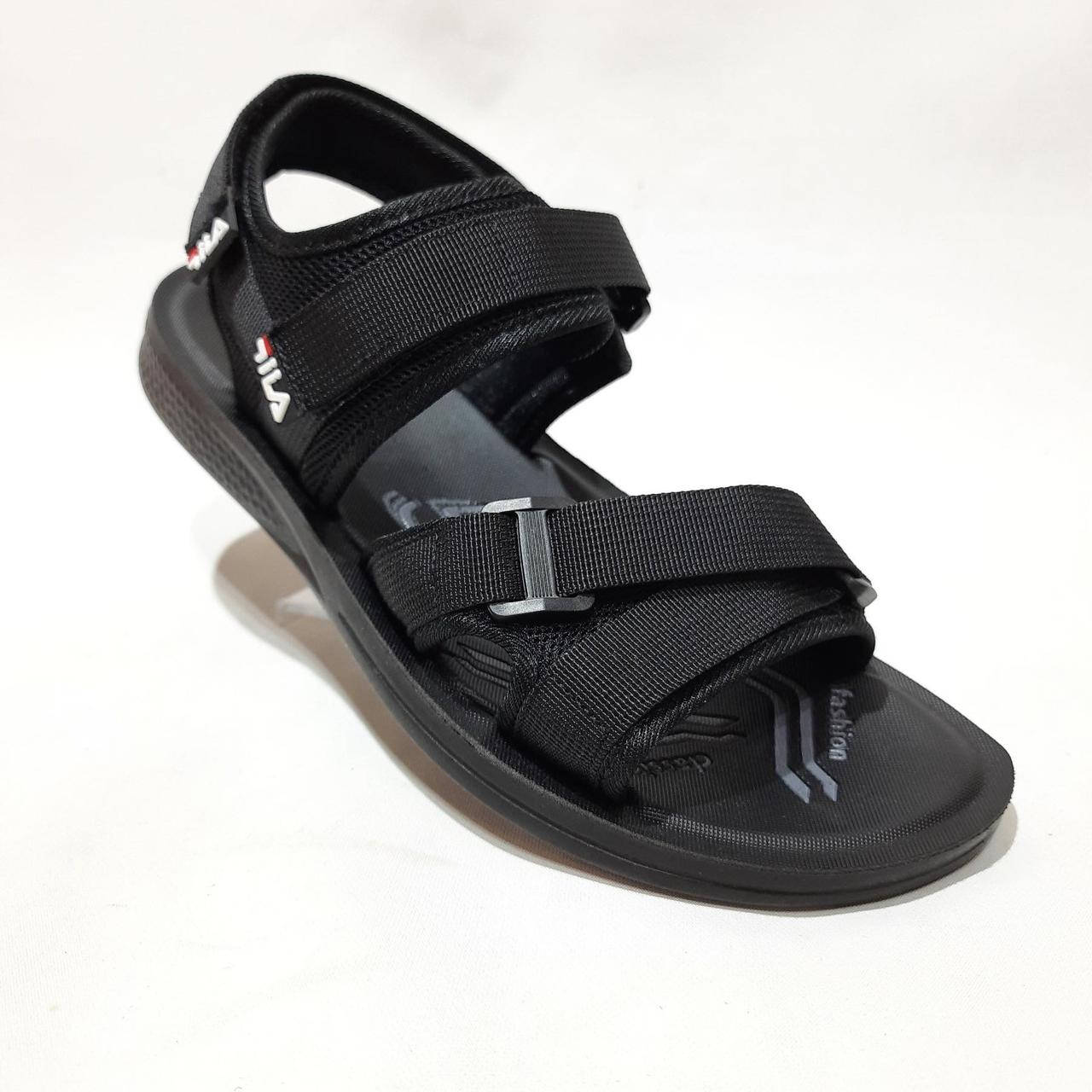 

40-26 Мужские легкие текстильные сандалии хорошо сидят на ноге благодаря липучкам, Черный