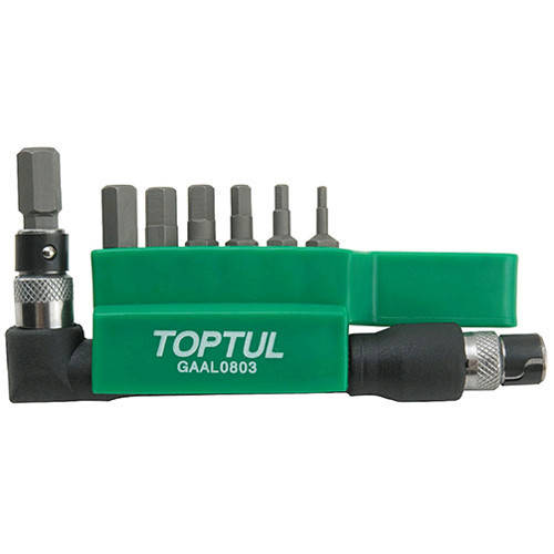 

Набор бит + Г-обр. переходник TOPTUL 1/4" HEX 2-8мм 8ед. GAAL0803