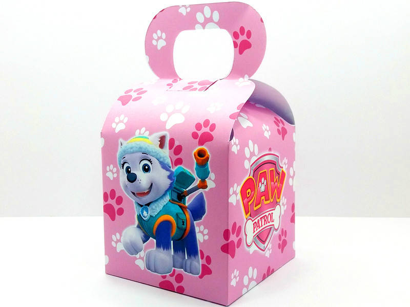

Коробочка щенячий патруль розовая для подарков и угощений 10х10х10 малотиражные -, Розовый