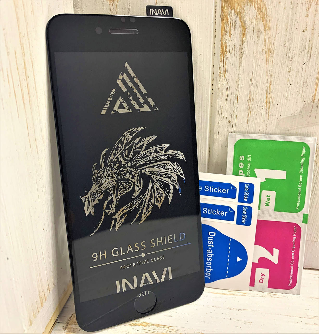 

Защитное стекло для iPhone 7 Inavi чёрное, Прозрачный