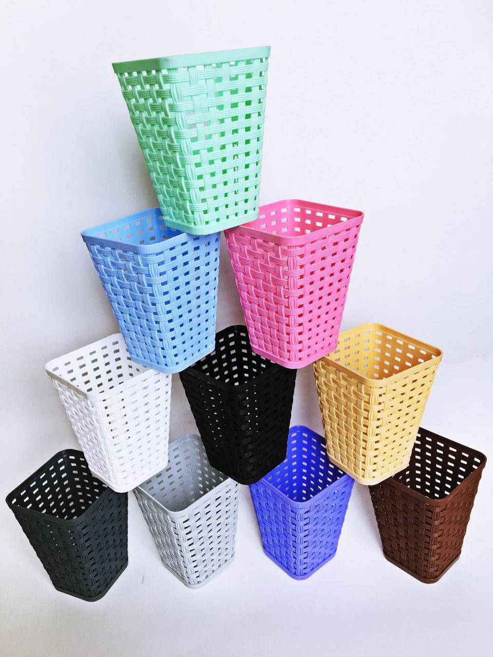 

Подставка для ручек пластиковая Ротанг 12х9см арт.БП-339