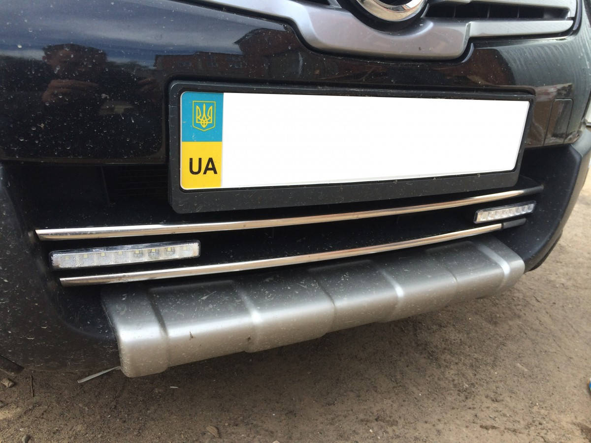 

Полоски на нижнюю решетку (2 шт, нерж) - Nissan Qashqai 2007-2014 гг.