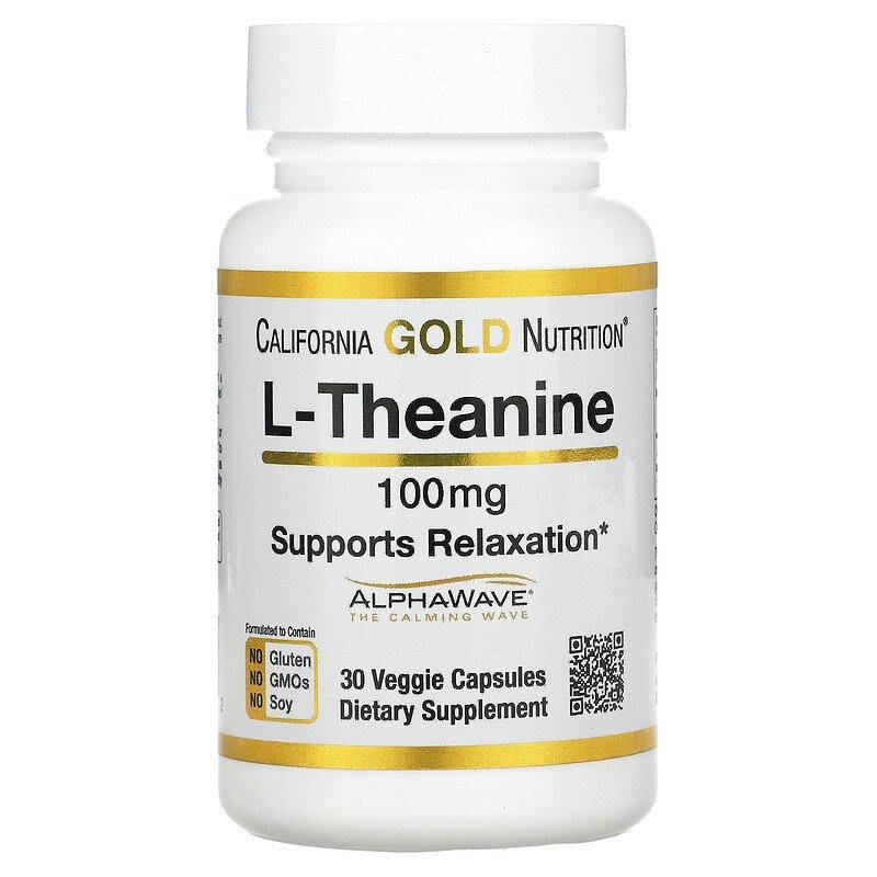 

L-Теанин California GOLD Nutrition "L-Theanine" 100 мг (30 капсул)