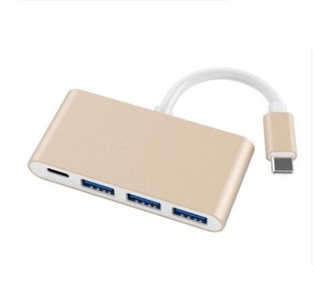 

Хаб USB 3.1 TYPE-C (папа) - USB 3.0 * 3 + Type-C (мама), TRY PLUG, золотой