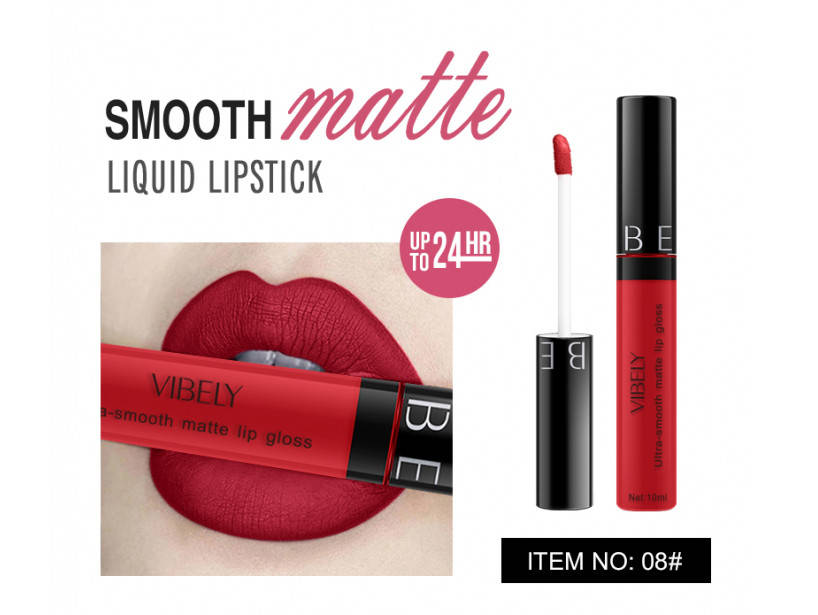 

Жидкая матовая губная помада Vibely Matte Lipgloss Ultra-Smooth #08, 10мл