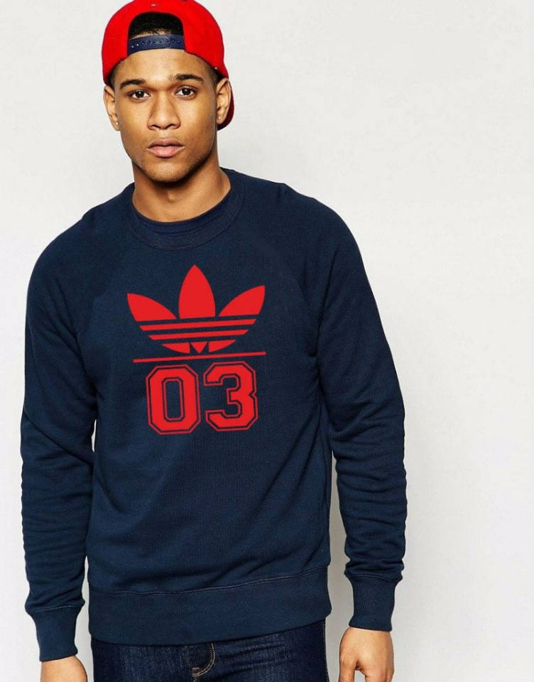 

Мужская спортивная кофта (спортивный свитшот) Adidas (Адидас), темно-синяя, Темно-синий