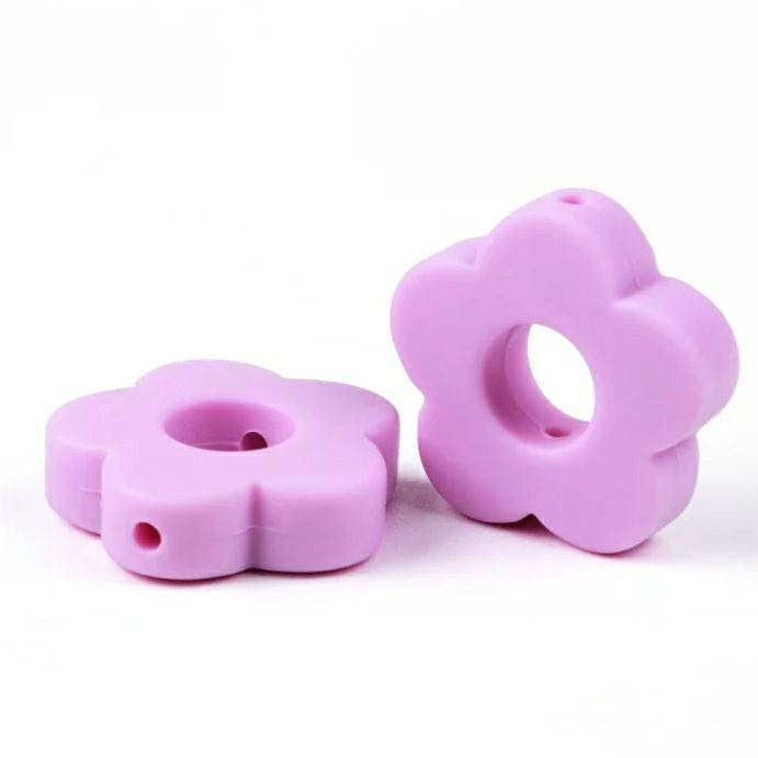 

Цветочек бусина силиконовая Лавандово-сиреневый