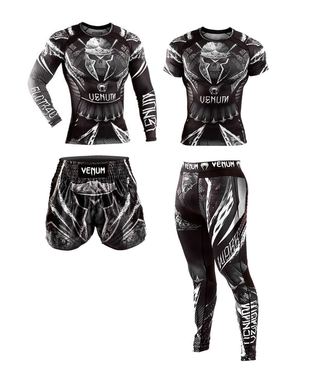 

Комплект 3 в 1 Venum Gladiator 4.0 венум рашгард, футболка, леггинсы., Белый