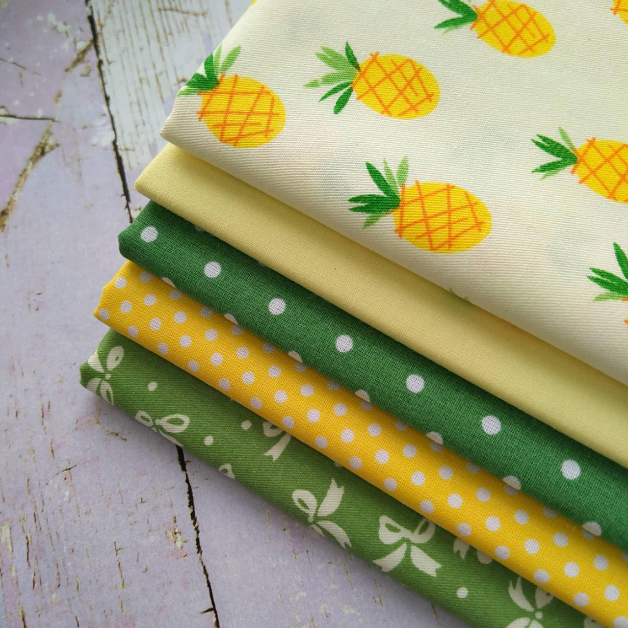 

Набор ткани для рукоделия из 5шт. Ананас