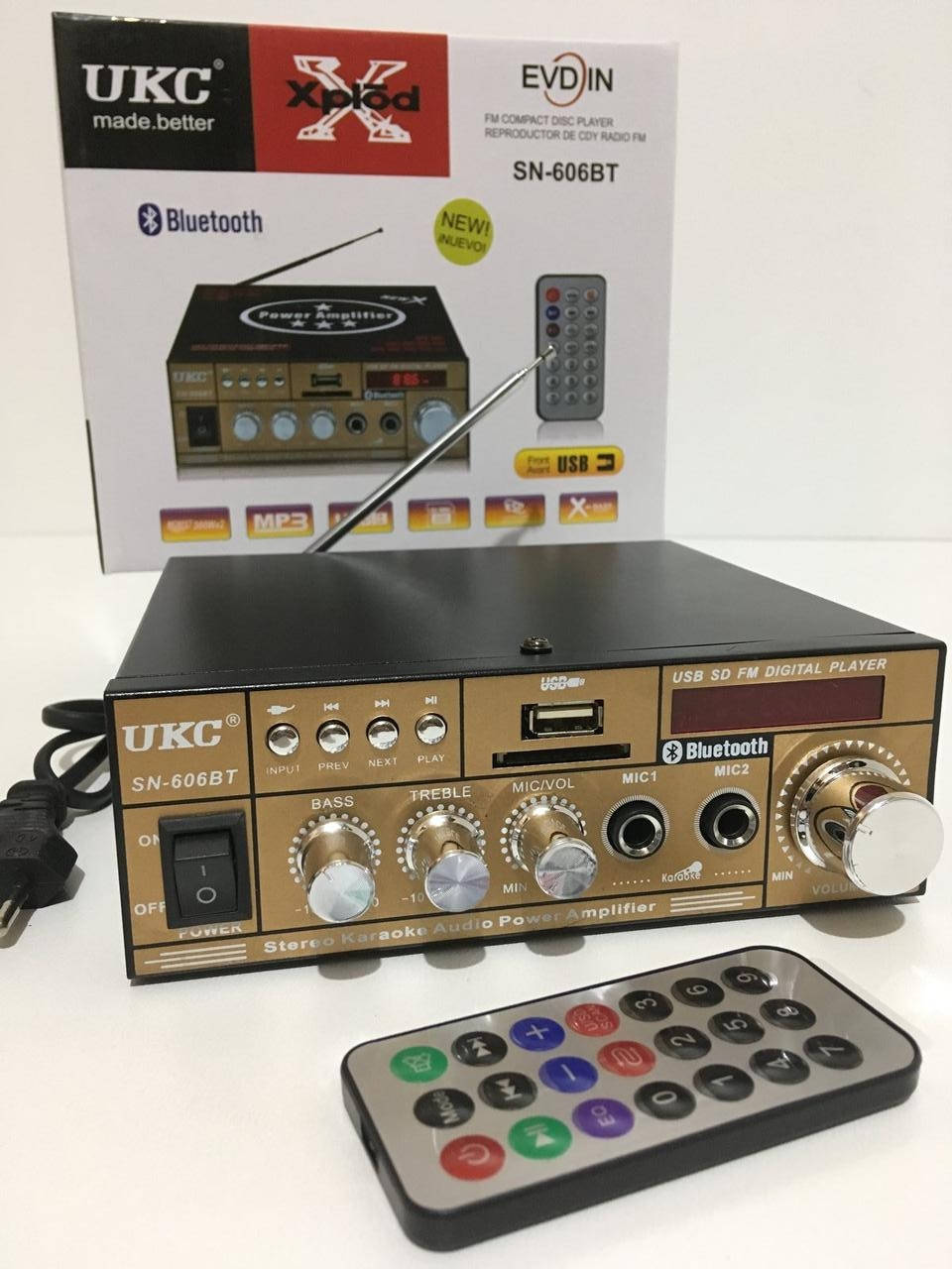 

Усилитель звука UKC SN-606 BT USB, SD, AUX, Bluetooth, караоке, пульт