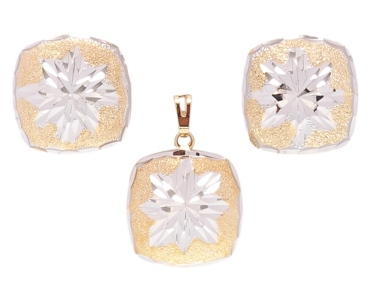 

Набор Xuping Позолота + Родий Серьги Кулон "Узором насечками"