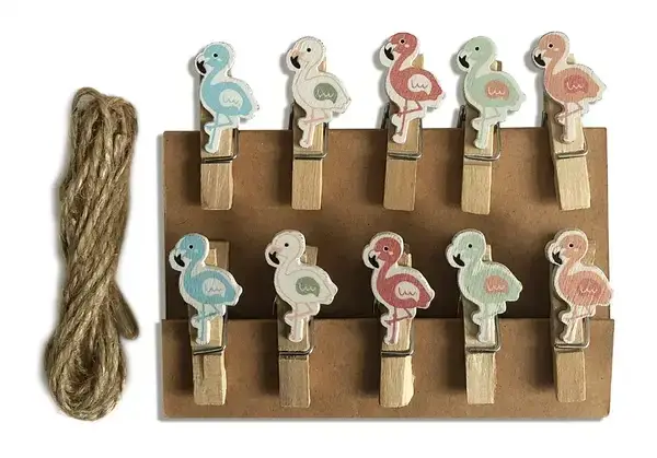 

Мини прищепки для декора "Фламинго" 3.5 см (10 штук)