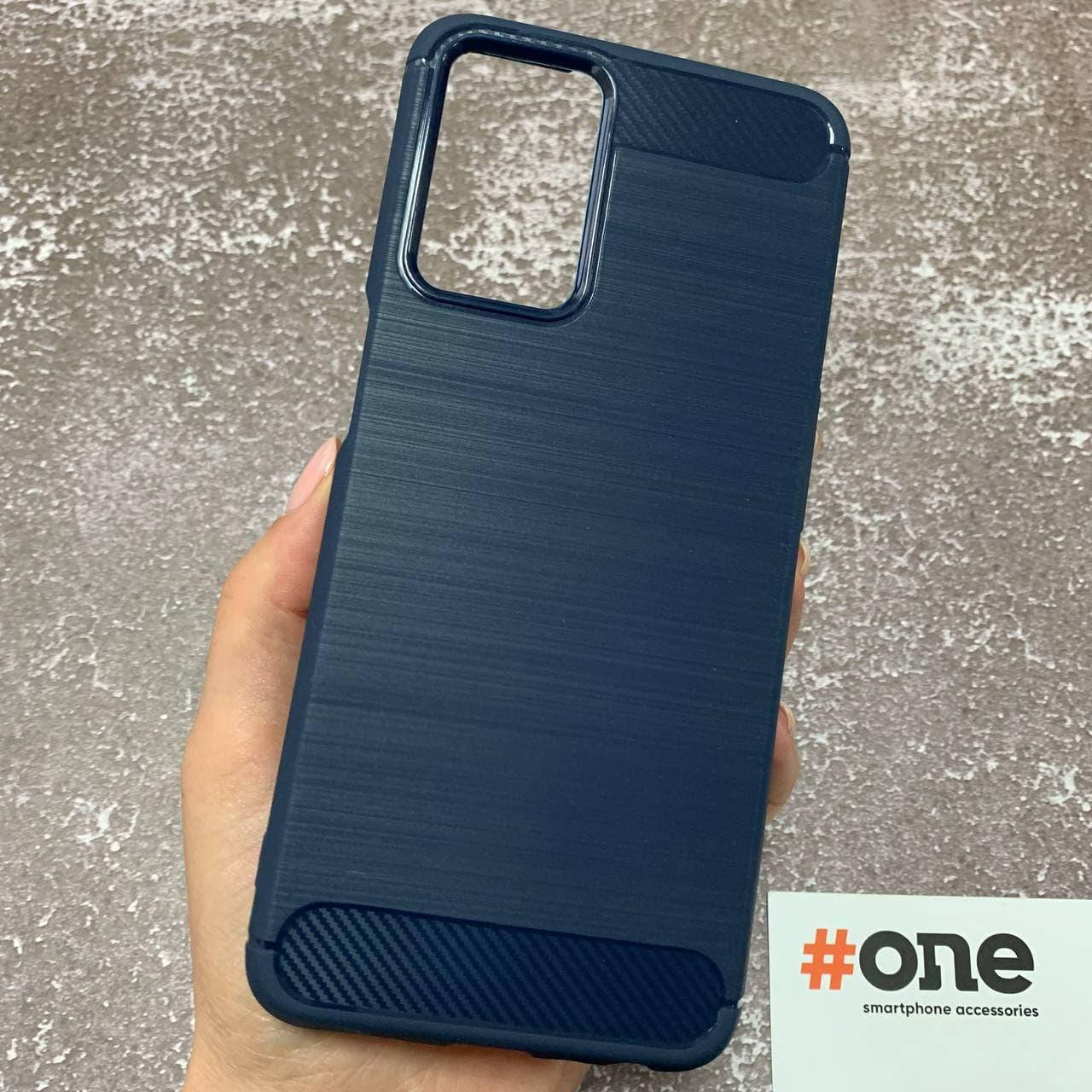 

Чехол для Oppo A54 противоударный плотный карбоновый чехол на оппо а54 синий PLS