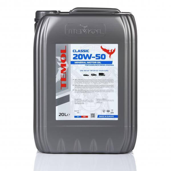 

Масло моторное TEMOL CLASSIC 20W-50 SF/CD канистра 20 л
