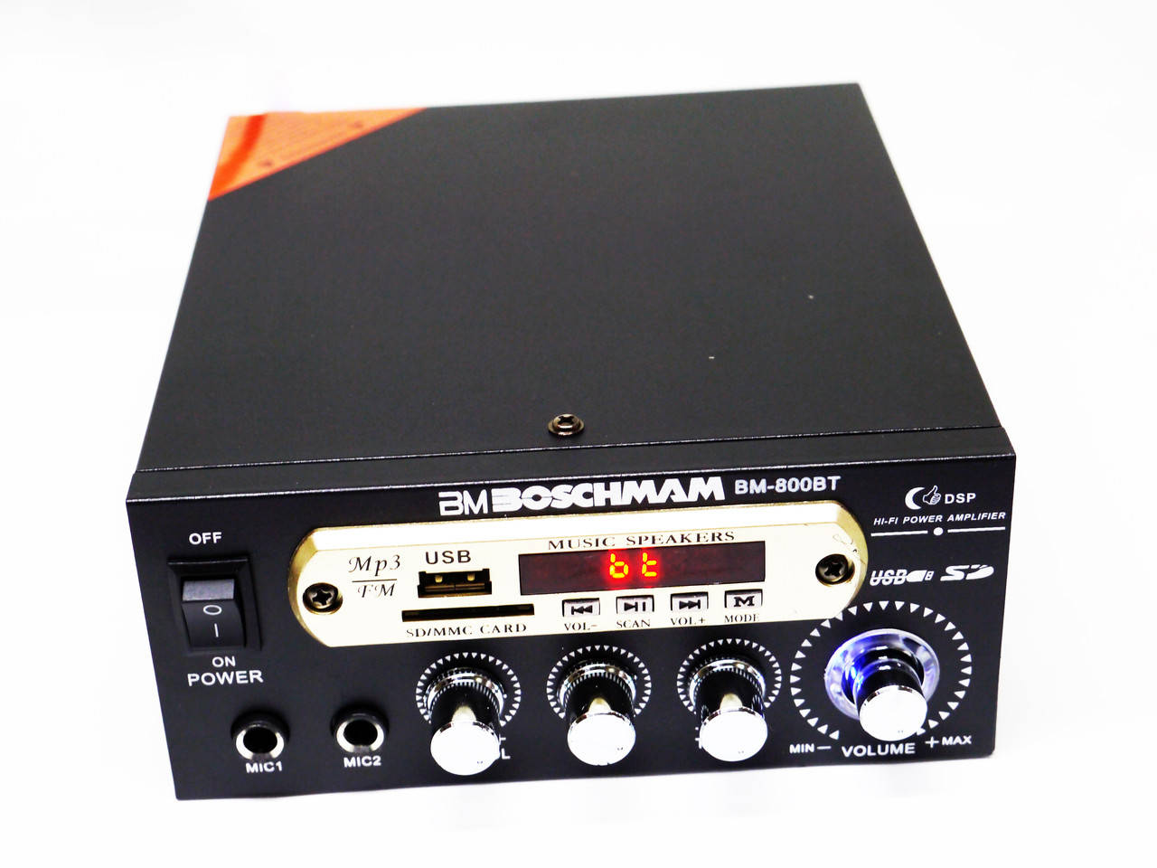 

Усилитель звука BM AUDIO BM-800BT FM USB 2x300W Блютуз + Караоке, Черный