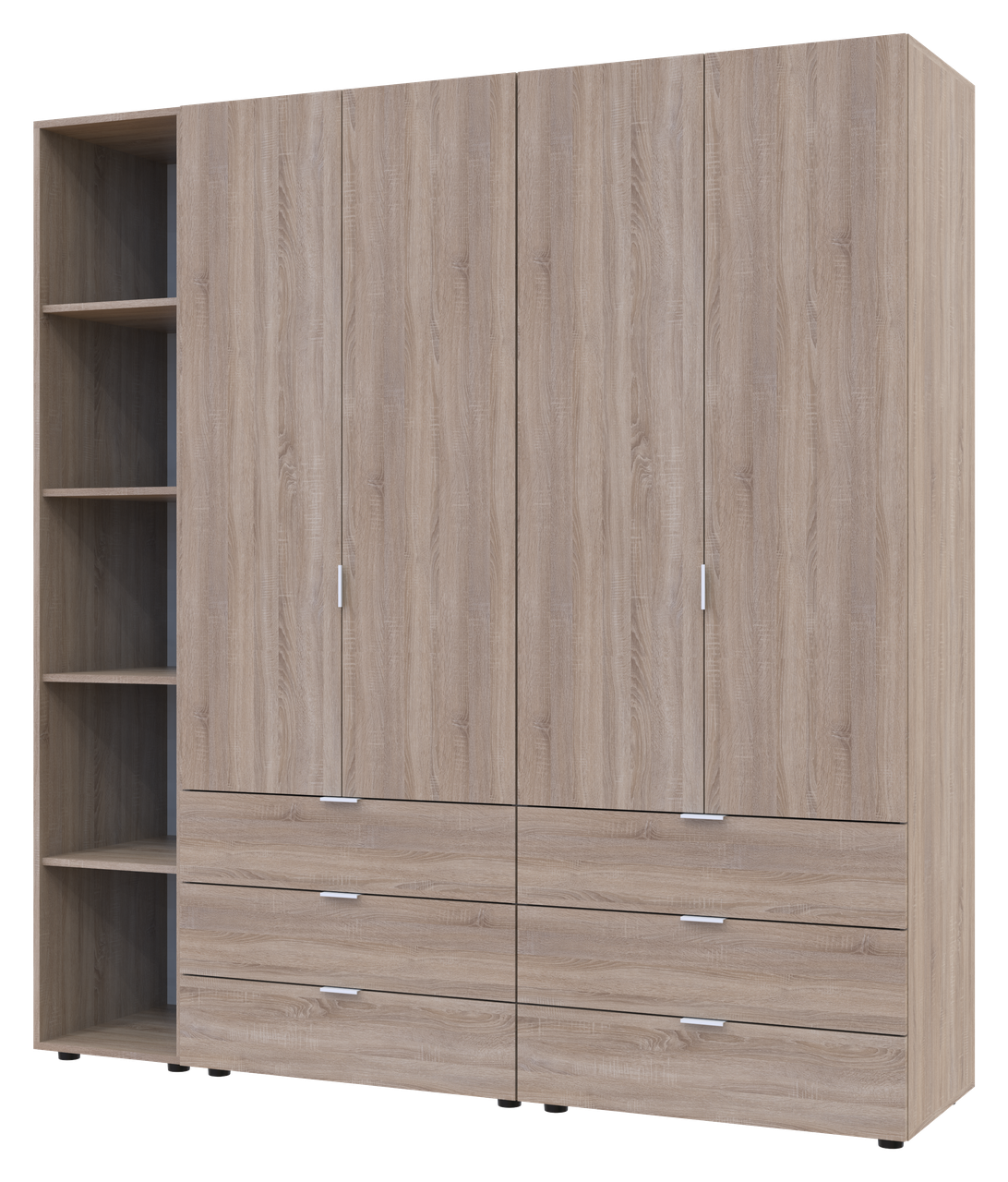 Комплект Doros Гелар з Етажеркою Дуб Сонома 2+2 ДСП 193.2х49.5х203.4 (42005044) 2