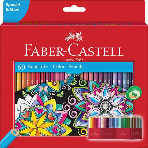

Набор цветных карандашей Faber Castell 60 цветов ЗАМОК Картонная коробка