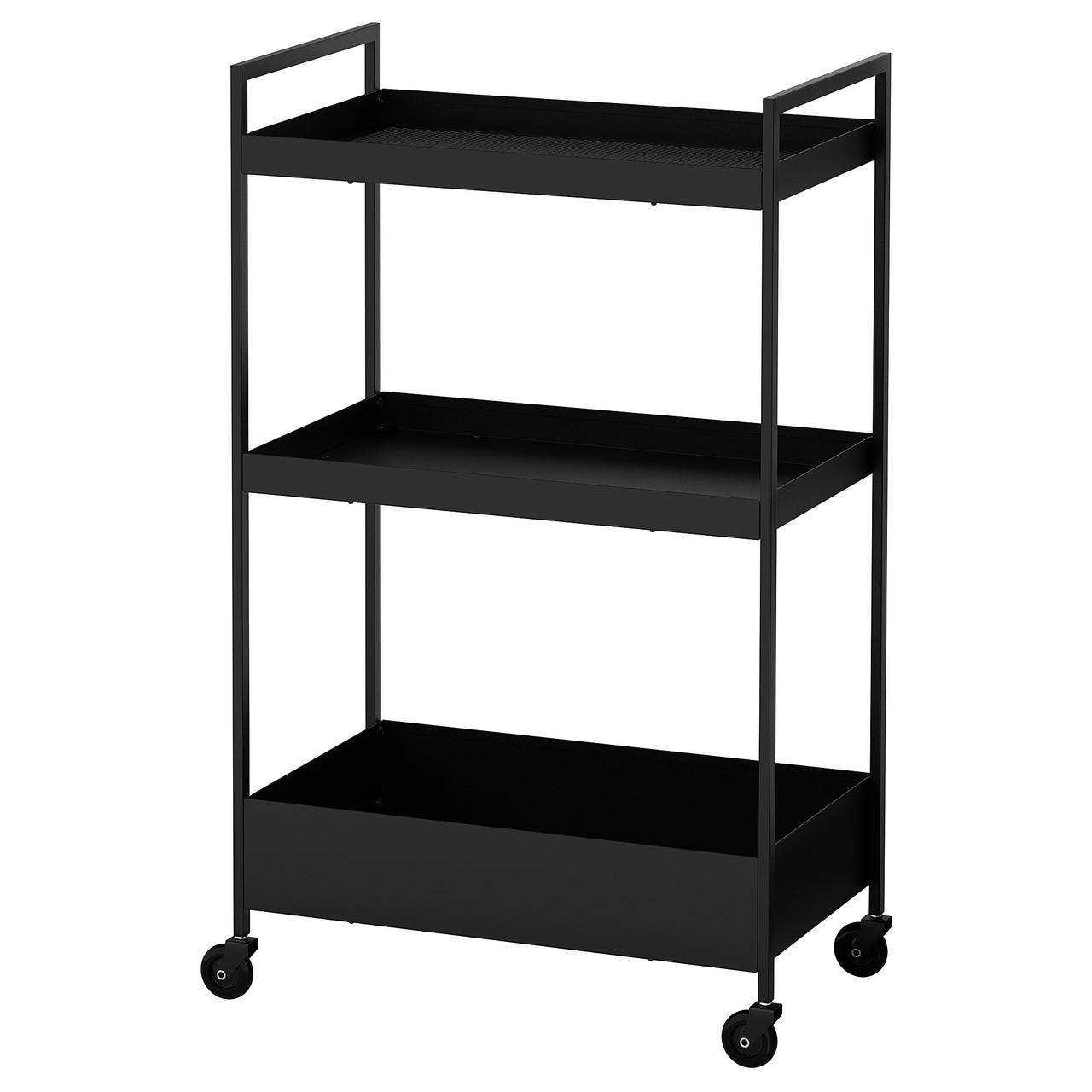 

Ikea NISSAFORS Візок, чорний, 50,5х30х83см 203.997.77, Черный