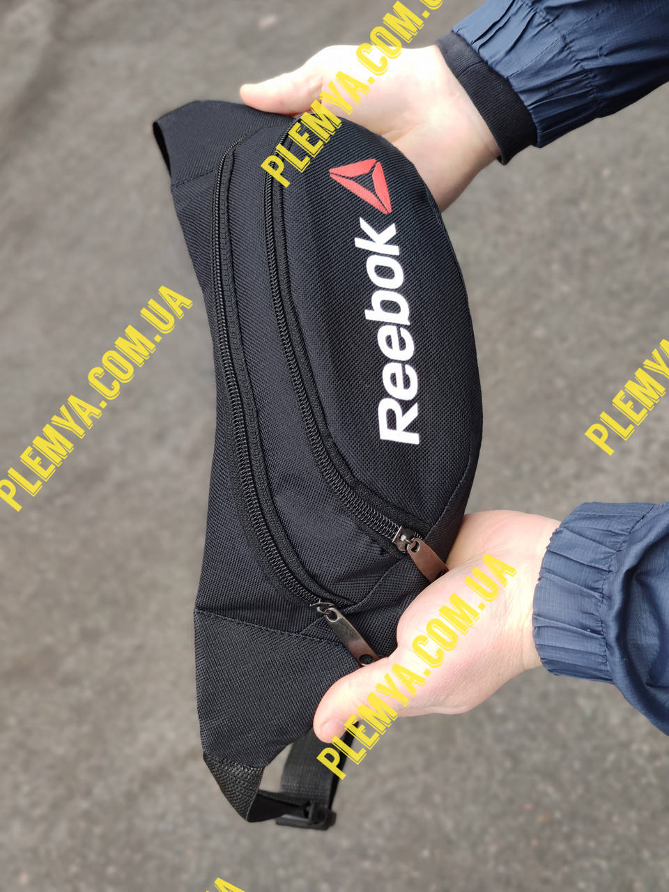 

Поясная сумка Reebok, мужская нагрудная сумка, Черная бананка рибок, Черный