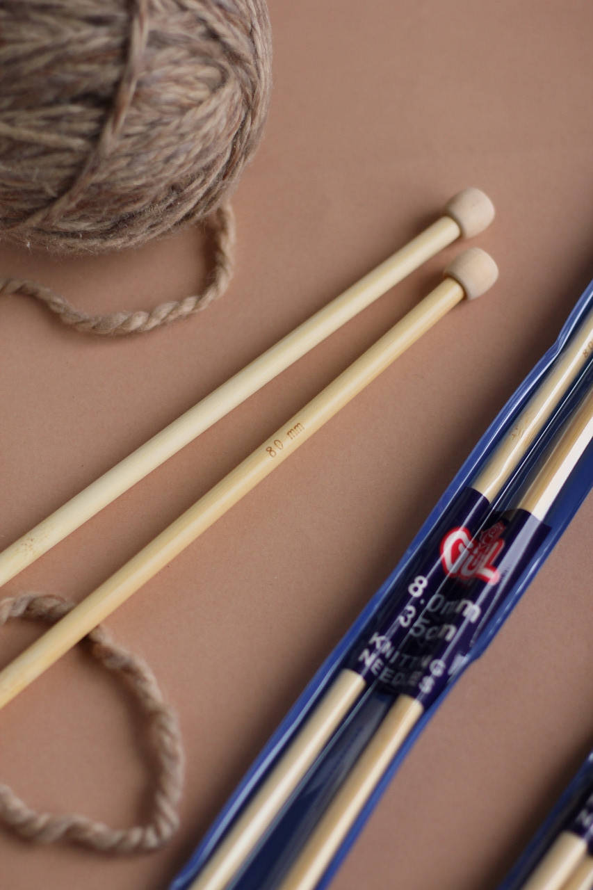 

Спицы для вязания деревянные 8мм, Бежевый