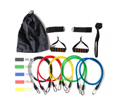 

Набор трубчатых эспандеров для фитнеса и упражнений 5 шт