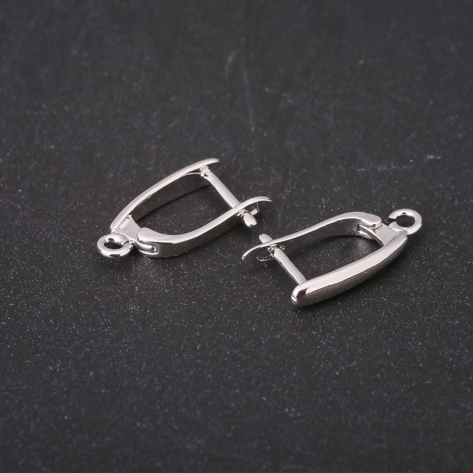 

Швензы для сережек гладкие 17х3мм серебристый металл цена за пару