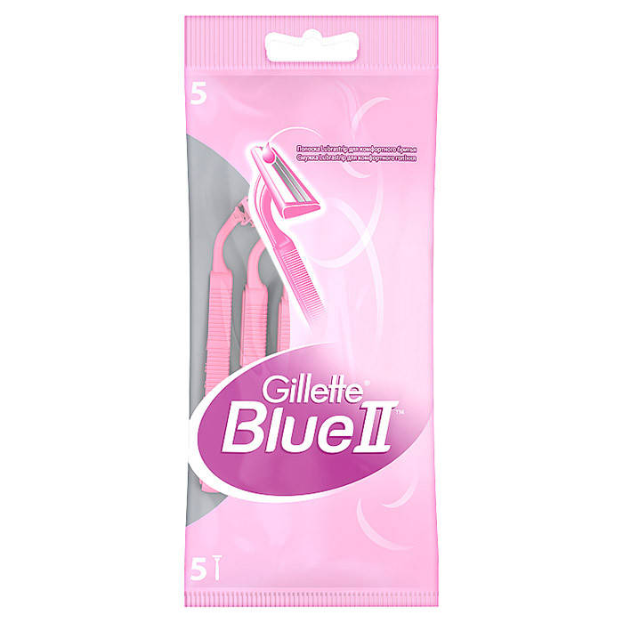 

Станок для бритья Gillette Blue 2 женский одноразовый 5 шт, Розовый