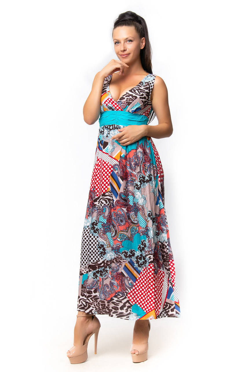 

Яркий сарафан с глубоким вырезом (44-50)