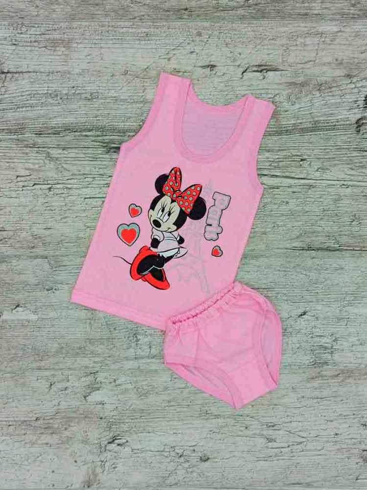

Комплект майка трусы для девочек розовые Minnie Mouse 00137, Розовый