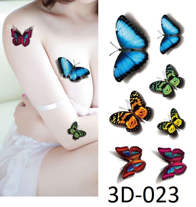 

Флеш тату. 19*9 см, Переводная. Временная. Набор, 3-D, Бабочки, 3D-23 496