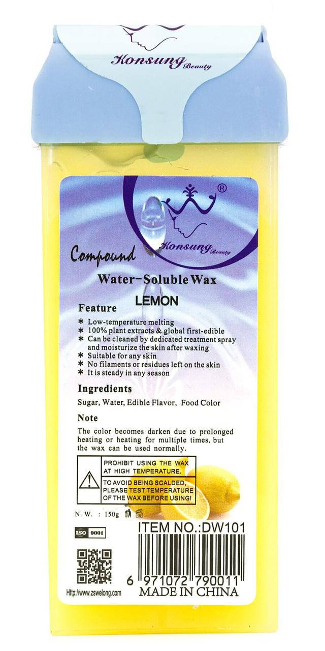 

Воск для депиляции в картридже Konsung Water Soluble Wax 150 г, Лимон