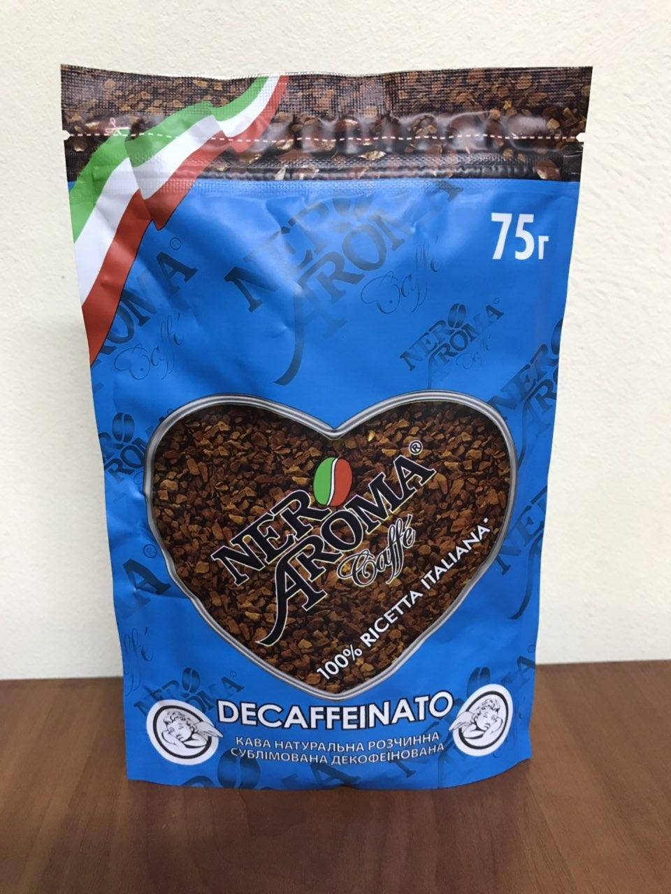 

Кофе растворимый без кофеина Nero Aroma Decaffeinato 75 гр.