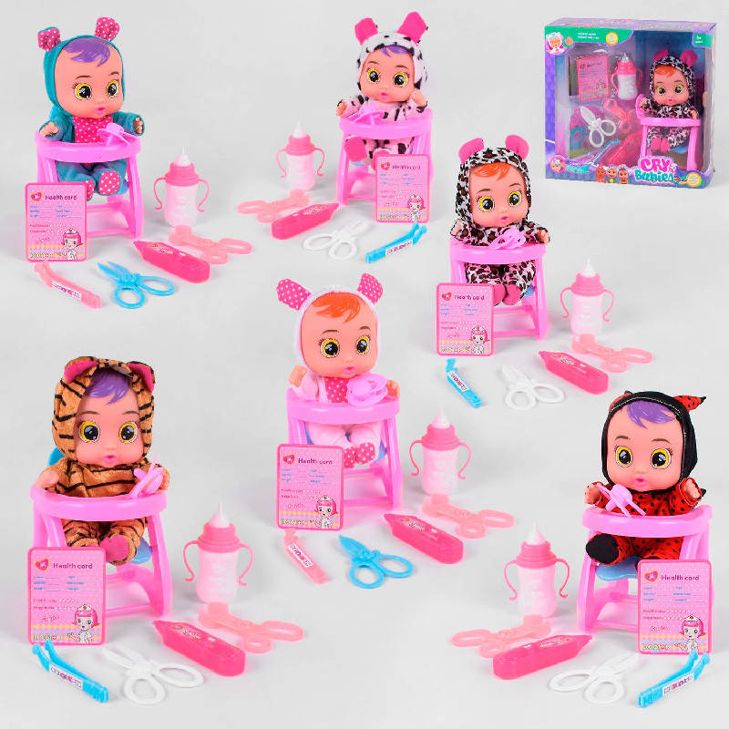 

Кукла "Cry baby" 3360-9, звук, аксессуары, 6 видов