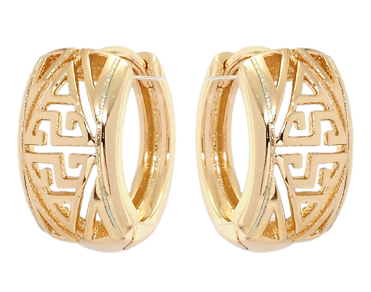 

Серьги Xuping Позолота 18K колечки "Резной орнамент"